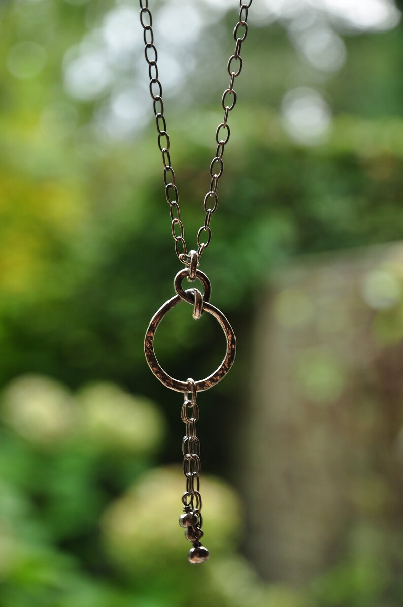 Sterling Silver Long Pendant Necklace Hand Oxidized Etsy