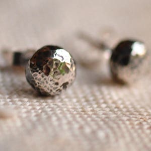 Sterling silver hammered dot earrings image 5