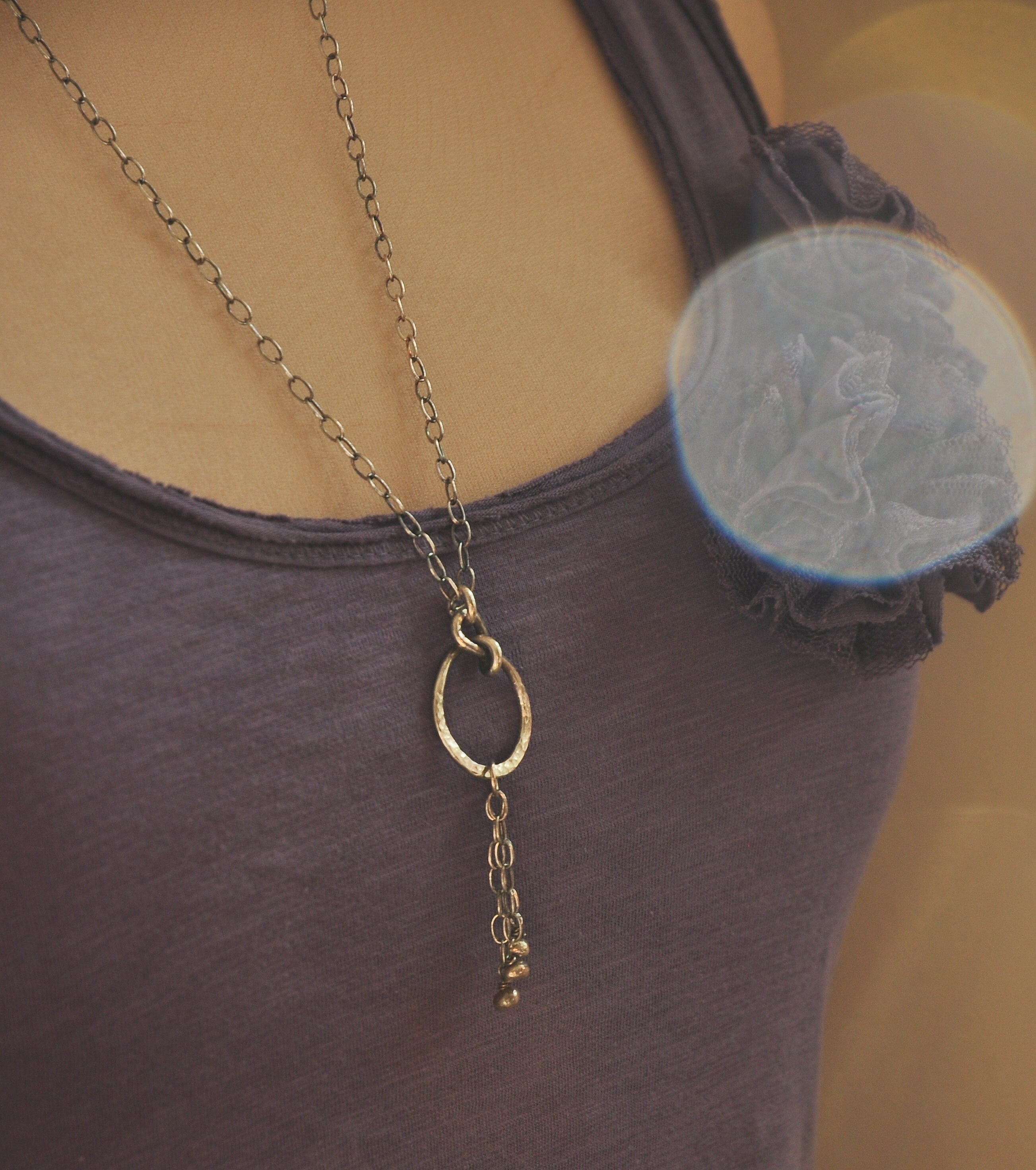 Sterling Silver Long Pendant Necklace Hand Oxidized Etsy