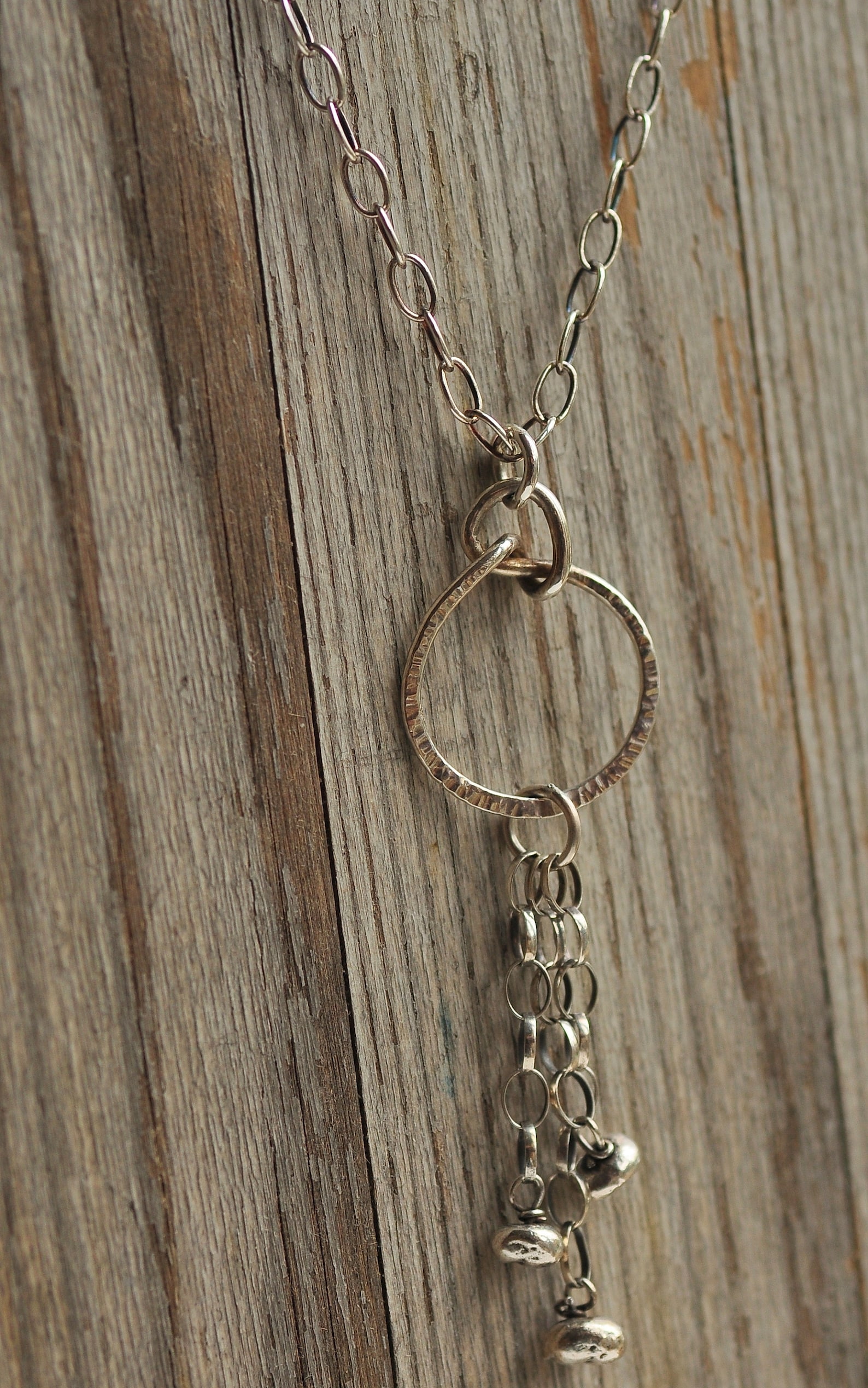 Sterling Silver Long Pendant Necklace Hand Oxidized Etsy