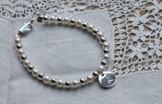 sterling silver flower girl bracelet