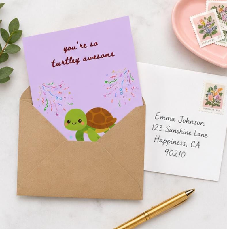 Cute Turtle Pun Card | You're so Turtley Awesome | Funny ...