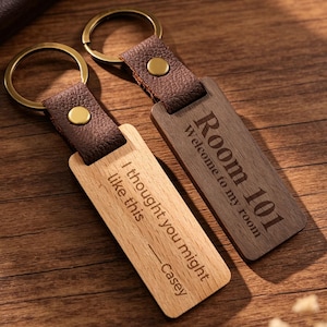 Wood Hotel Keychain