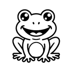 Minimal groda SVG | Line Art Cricut Cut-fil (digital nedladdning)