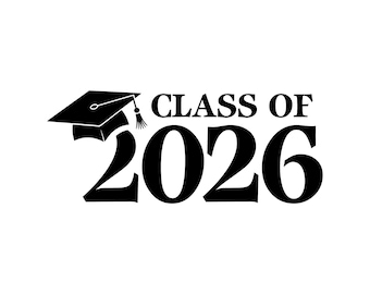 SVG de la promoción de 2026: Diseño de logotipo para birrete de graduación, camiseta de graduación para Cricut (sublimación) PNG