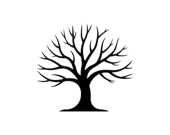 Árbol minimalista individual sin hojas SVG PNG – Archivo de corte limpio para Cricut (Descarga digital)