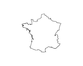 Mapa de Francia en formato SVG, contorno, arte lineal minimalista, mapa europeo, archivo de corte para Cricut y Silhouette.