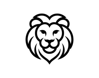 Cabeza de león SVG PNG / Diseño de cara de león de líneas finas / Archivo de corte para Cricut Silhouette
