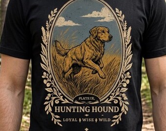 Golden retriever-linosnedeshirt | Folkloristisch T-shirt voor jachthonden
