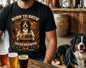 T-shirt Berner Sennenhond | Born to Brew-cadeau voor vader hond