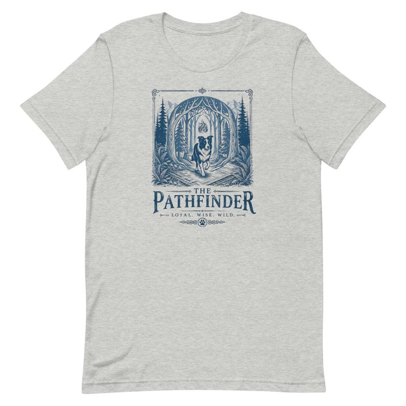 Border Collie T-Shirt | The Pathfinder | Linocut-style Graphic | Forestcore Art | Gift for Dog Lovers image 12