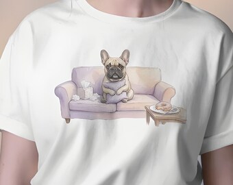 French Bulldog Shirt| Mental Health Gifts | Dog Art Prints | Watercolor Dogs