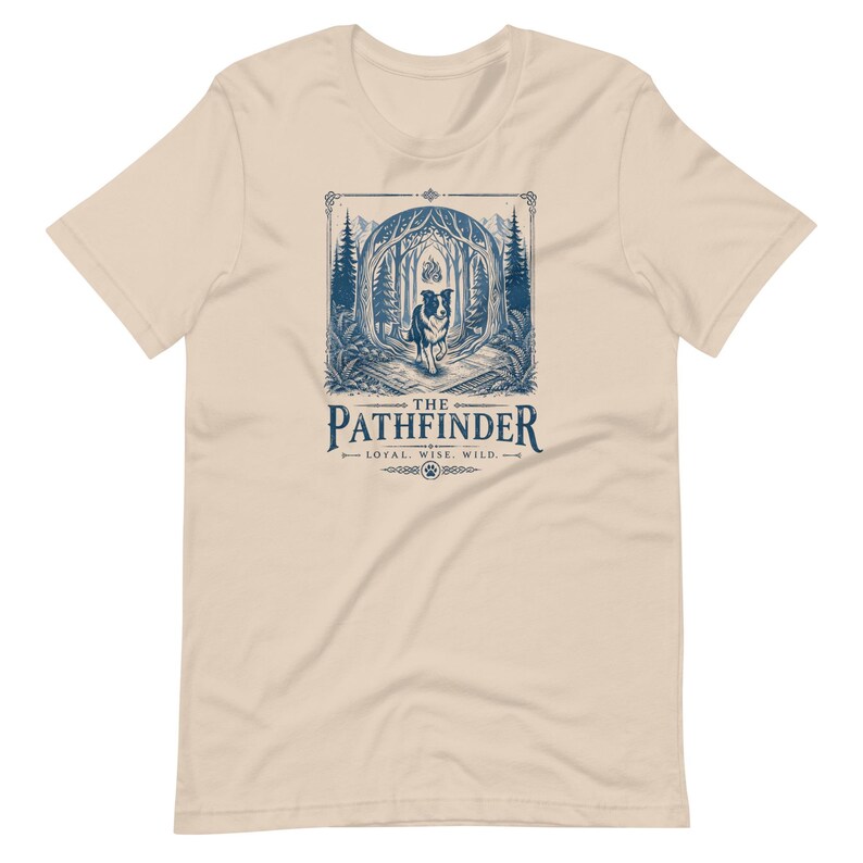 Border Collie T-Shirt | The Pathfinder | Linocut-style Graphic | Forestcore Art | Gift for Dog Lovers image 11
