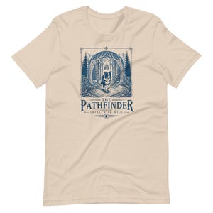 Border Collie T-Shirt | The Pathfinder | Linocut-style Graphic | Forestcore Art | Gift for Dog Lovers
