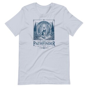 Border Collie T-Shirt | The Pathfinder | Linocut-style Graphic | Forestcore Art | Gift for Dog Lovers
