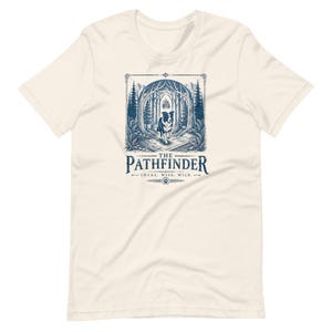 Border Collie T-Shirt | The Pathfinder | Linocut-style Graphic | Forestcore Art | Gift for Dog Lovers