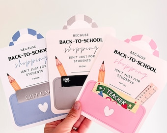 Back to School Gift Card Holder Printable | Teacher Gift Card Holder | First Day of School Teacher Gift | Instant Download PDF