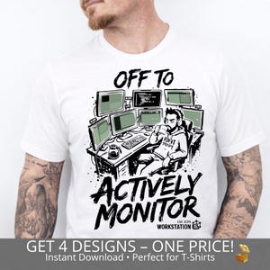 Off To Actively Monitor PNG: Funny Work Humor Quote Busy Mode Statement png Productivity Meme Design (Digital Download)
