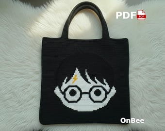 Wizard Boy Crochet Tote Bag Pattern (PDF Download)