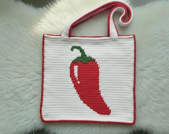 Chili Pepper Crochet Bag Pattern – Spicy Tote Crochet PDF