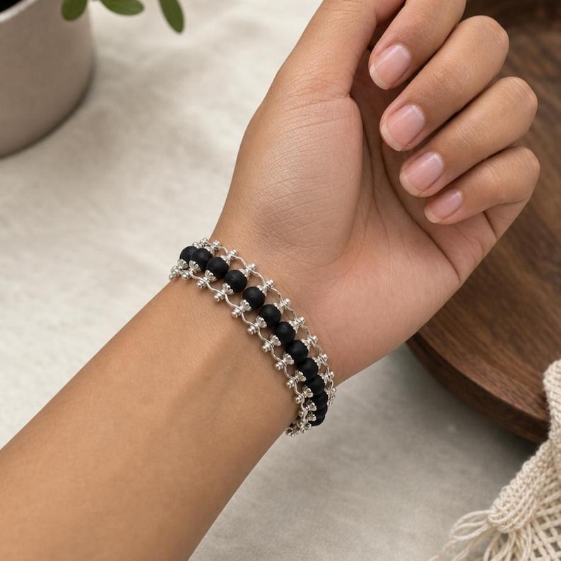 Black wood healing bracelet for men and women spiritual wear.