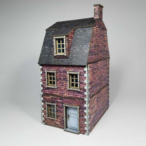 Kit de casa de Normandía pre-pintada de 28 mm, escenografía para juegos de guerra de la Segunda Guerra Mundial, edificio modular (escala 1/56)