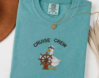 Camiseta bordada para tripulação de cruzeiro | Camiseta Comfort Colors Silly Goose | Camiseta combinando para toda a família em cruzeiro | Camiseta para férias em família em cruzeiro