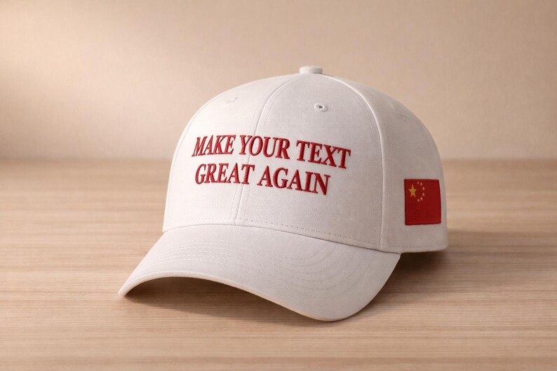 Make Your Text Great Again Hat, Custom Text Embroidered Red Hat, MAGA Baseball Dad Cap, Funny Unisex Hat, Personalized Hat with Your Text image 3