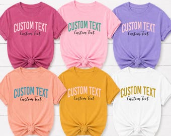 Camiseta Comfort Colors com Texto Personalizado | Camiseta Personalizada com Nome do Professor | Camiseta de Volta às Aulas | Presente para o Primeiro Dia de Aula | Camiseta Combinando para o Time