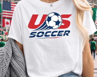 Camiseta de fútbol vintage de EE. UU. / Camiseta Comfort Colors del Mundial 2026 / Camiseta de fútbol de Estados Unidos / Camiseta gráfica de fútbol de EE. UU., Canadá y México