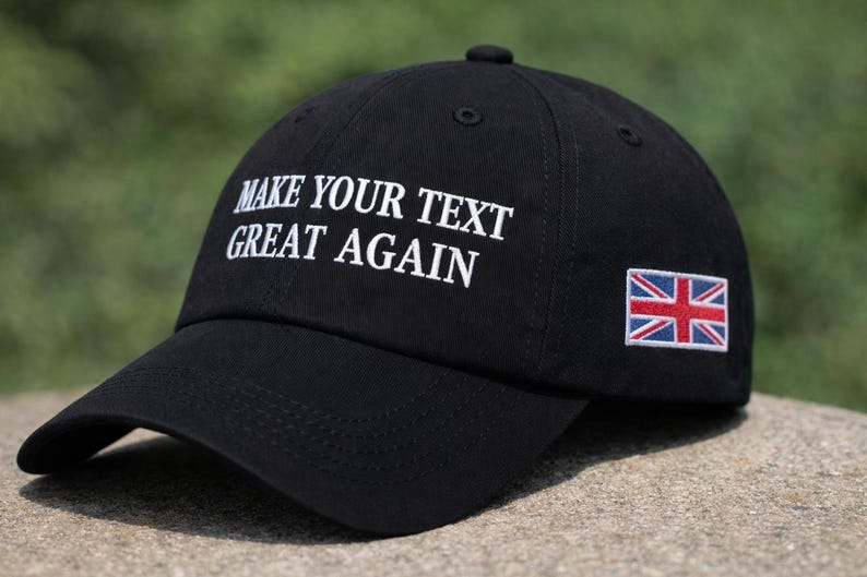 Make Your Text Great Again Hat, Custom Text Embroidered Red Hat, MAGA Baseball Dad Cap, Funny Unisex Hat, Personalized Hat with Your Text image 4
