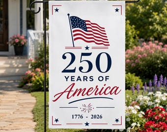 Bandera de jardín del 4 de julio / Bandera de los 250 años de libertad de Estados Unidos / Bandera patriótica para exteriores / Decoración del Día de la Independencia / Bandera de porche de EE. UU.