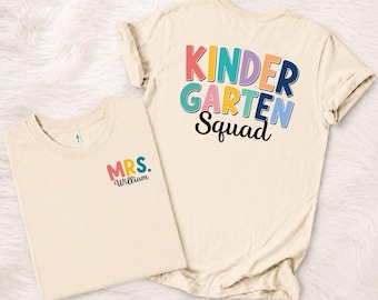 Camiseta del equipo de jardín de infantes / Camiseta personalizada con el nombre del maestro / Camiseta personalizada del equipo de jardín de infantes / Camiseta de regreso a clases / Regalo de los estudiantes