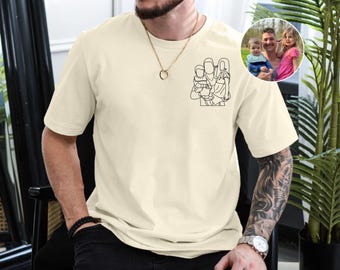 Camiseta personalizada con foto para papá, camiseta del Día del Padre, regalo personalizado del Día del Padre, camiseta con retrato de papá, regalo de los niños, camiseta con dibujo personalizado de papá
