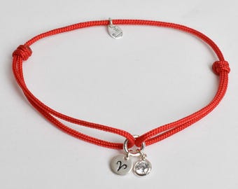 Zodiac and birthstone string Bracelet: personalized gift