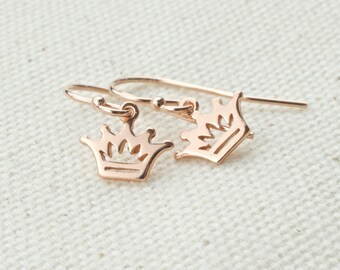 crown earrings  - princess earrings - crown dangles - crown drop earrings - kids jewelry