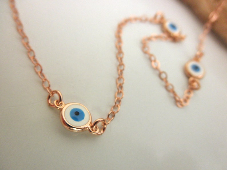 multi evil eye necklace protection necklace rose gold eye necklace gold evil eye necklace silver evil eye necklace image 2