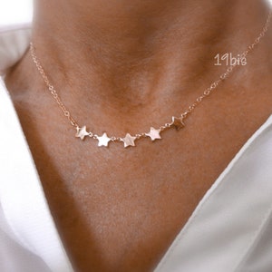 Rose gold  star  necklace - 14K rose gold-filled chain  - rose gold star necklace - chain necklace - teeny tiny star - dainty jewelry