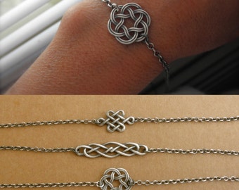 Celtic knot bracelet - oxidized sterling silver - celtic jewelry - blackened sterling silver - endless knot bracelet