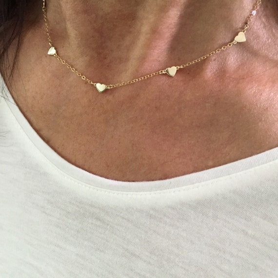 Station Hearts Necklace Mini Heart 