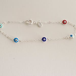 multi color evil eye bracelet multi evil eye bracelet protection eye bracelet blue white red turquoise evil eye tiny evil eye immagine 4