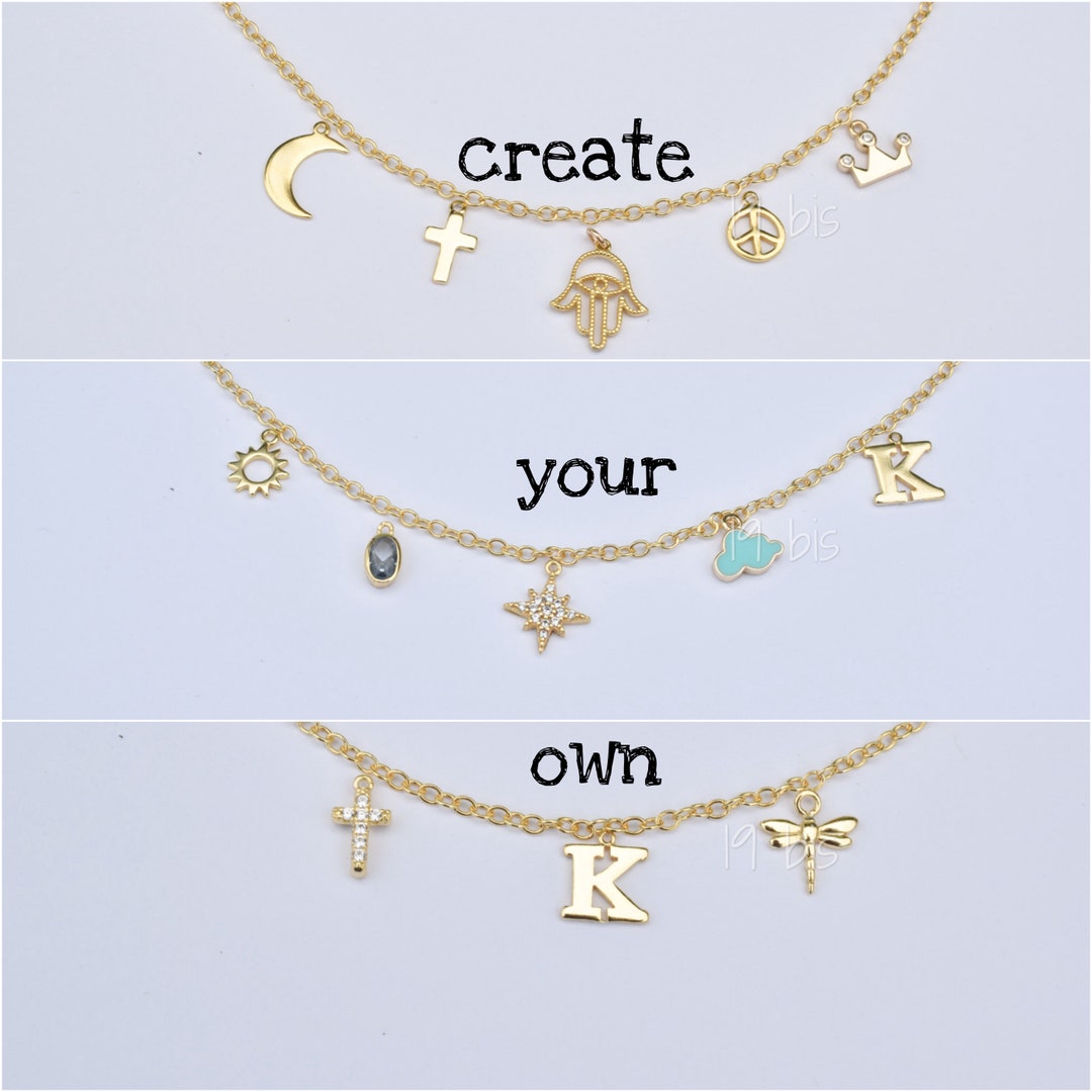 Build Your Own Charm Necklace - DIY Statement Necklace - Personalize ...