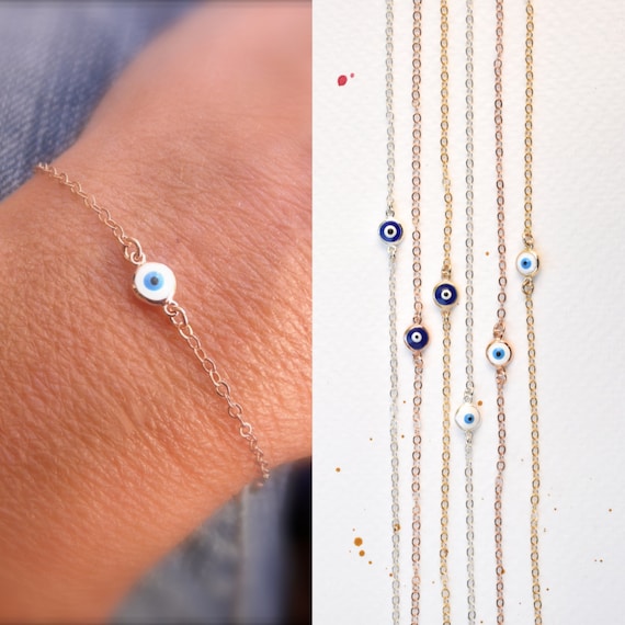 Evil Eye Bracelet New Colors Tiny Evil Eye Bracelet Protection