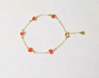 Red  Hearts Bracelet - Valentines gift