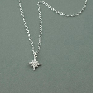 Polished Synthetic Opal and CZ Northern Star Pendant main image 1