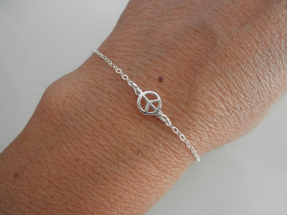 Sterling Silver Peace Sign Bracelets Sterling Silver Peace Sign Bracelets
