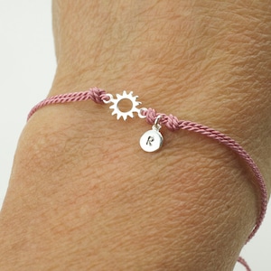 Initial sunshine bracelet  - personalized tiny sun bracelet  - adjustable  - initial sunshine bracelet - friendship bracelet - Christmas