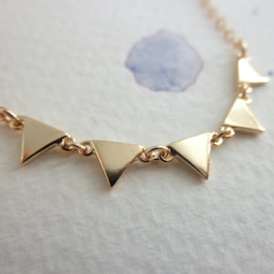 gold triangle necklace - 14K gold-filled chain  - multi gold triangle necklace - chain necklace - teeny tiny triangle - dainty jewelry