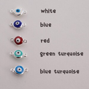 Pulsera de mal de ojo con dijes de circonita cúbica - plata de ley 925 - pulsera de mal de ojo ajustable - pulsera de mal de ojo pequeña - mini mal de ojo - imagen 6