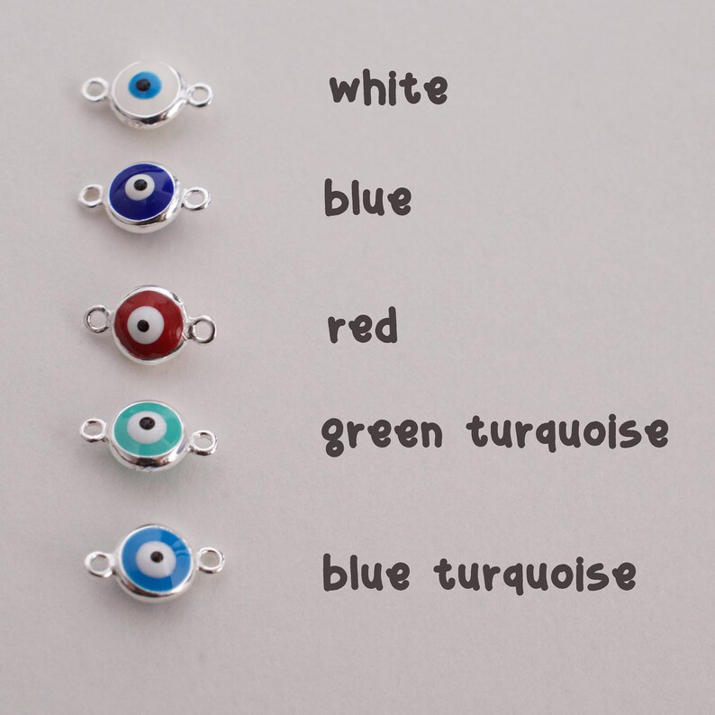 Pulsera de mal de ojo con dijes de circonita cúbica - plata de ley 925 - pulsera de mal de ojo ajustable - pulsera de mal de ojo pequeña - mini mal de ojo - imagen 6